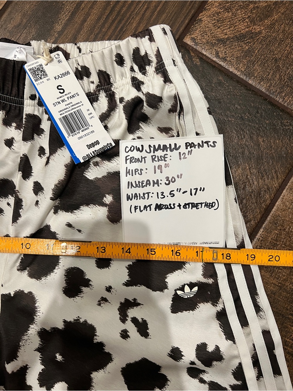 🤎🤍 adidas Cow Print Satin Shorts - SOLD OUT ONLINE! XXS, XS, L, XL Avail. - Picture 5 of 12